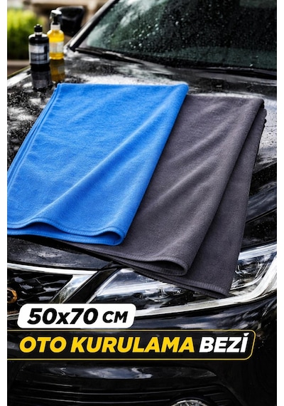 1 Adet 415 Gsm Premium Kalite %100 Mikrofiber Oto Yıkama Kurulama Ekstra Su Emici Bez 50:70 Cm