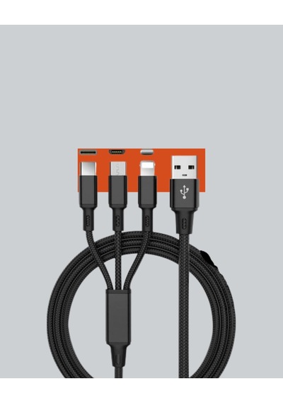Çoklu Usb Şarj Kablosu 12m Hızlı Şarj 3a Güçlü Akım Diğer