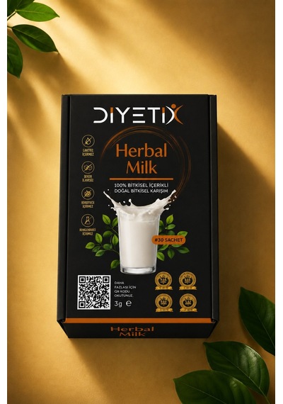Diyetix Herbal Milk Premium Günlük Besleyici Bitkisel İçecek Karışımı 30 Şase 1 Aylık 90 G