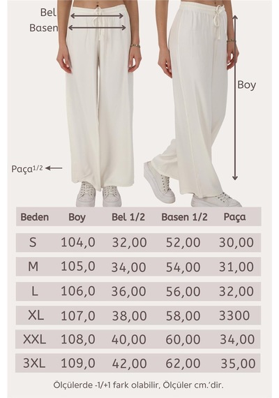 Penyebizden Flosh Viskon Oversize Pantolon-krem