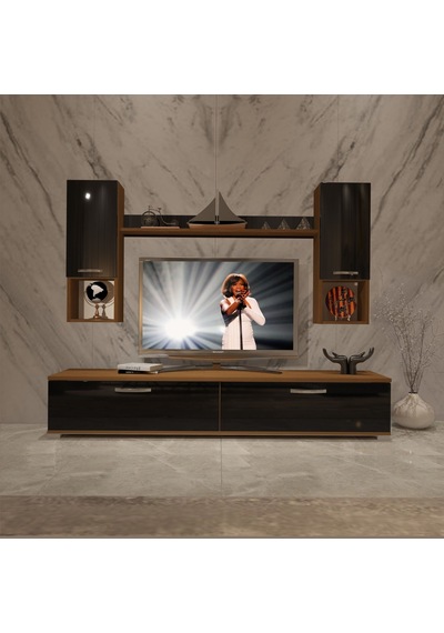 Decoraktiv Eko 5da Slm Std Tv Ünitesi Tv Sehpası Ceviz - Siyah