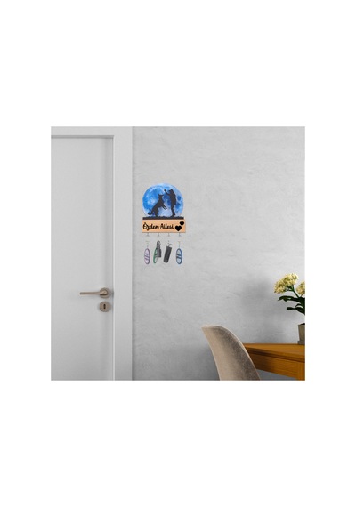 Led Işıklı Pleksi Dolunay Kişiselleştirilebilir Biblo Ruth Köpekle Oynayan Adam Anahtar Askılığı Mavi - 737330689 Mavi