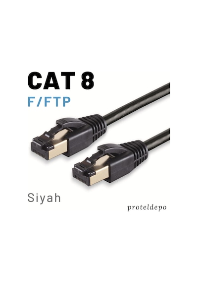 Irenis Cat8 Kablo F/Ftp Lszh Ethernet Network Lan Ağ Kablosu 25 CM Beyaz