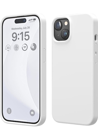 Apple Uyumlu iPhone 15  Silikon Kılıf - Pastel Renk Tonu Esnek Tam Koruma Kapak - Beyaz