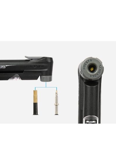Giyo Gp-41CP Mini Bisiklet Pompası Basınç Göstergeli Clever Valve