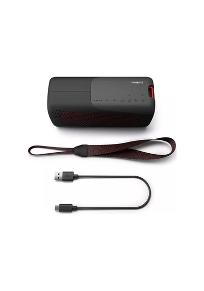 Phılıps Kablosuz Hoparlör Bluetooth, Yüksek Kaliteli, Yüksek Taşınabilir Ve Su Geçirmez Ip67 Hoparlör, Entegre Mikrofonlu, Aramalar İçin, 12 Saate Kadar Oynatma, Tas4807b, Siyah