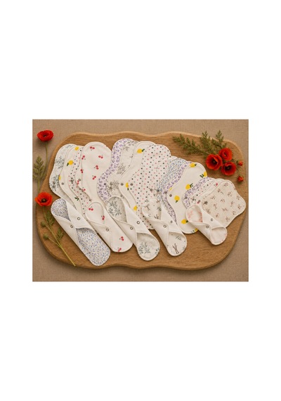 Yıkanabilir Doğal Kadın Pedi 20'li Karışık %100 Pamuk 5s+5m+5l+5xl