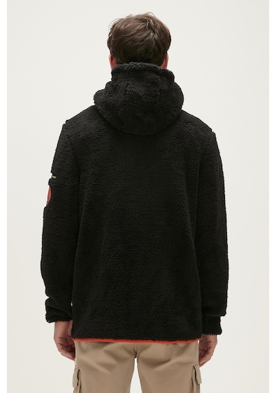 Bad Bear Shaggy Plush Full-zip Siyah Peluş Erkek Kapüşonlu Sweatshirt-siyah Siyah