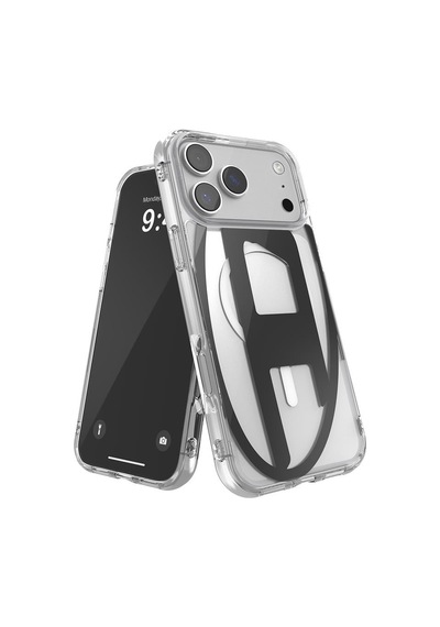 Diesel Apple iPhone 17 Pro Max Uyumlu Magsafe Destekli Oval D Metalik Kılıf - Siyah