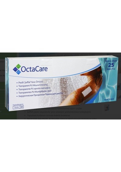 Su Geçirmez Şeffaf Pu Film Yara Örtüsü 9 Cm X 25 Cm Sezeryan Bandı - 10 Adet
