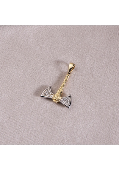 Goldkupe 14 Ayar Altın Çift Taraflı Viking Balta Kolye Ucu 3,81 Gr-6578 Altın