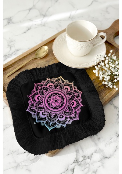 Mandala Işıltılı Saçaklı Kahve Yanı Sunumluk Peçete - Renk Geçişli Bohem Siyah Bardak Altlığı Mendil Sedefli Altın Sarısı Mandala Işıltılı Saçaklı Kahve Yanı Sunumluk Peçete - Renk Geçişli Bohem Siyah Bardak Altlığı Mendil Sedefli Altın Sarısı