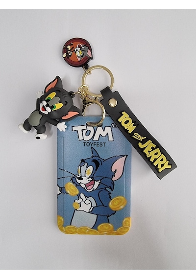 Tom & Jerry - Figürlü Yumuşak Silikonlu Anahtarlık Çanta Aksesuarı Ve Kartlık 2si Bir Arada - 2 Adet