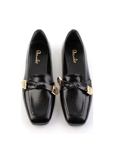 Bambi Siyah Kadın Loafer Ayakkabı K01641022442 Siyah