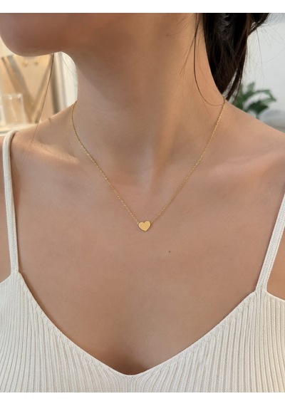 Gold Mini Kalp Çelik Kolye Paslanmaz Çelik Altın