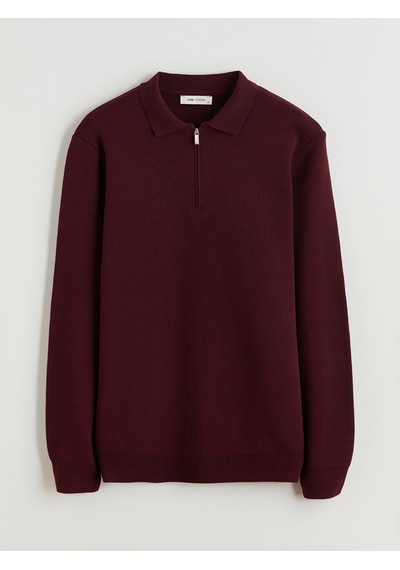 Lcw Vision Bordo Polo Yaka Erkek Triko Kazak