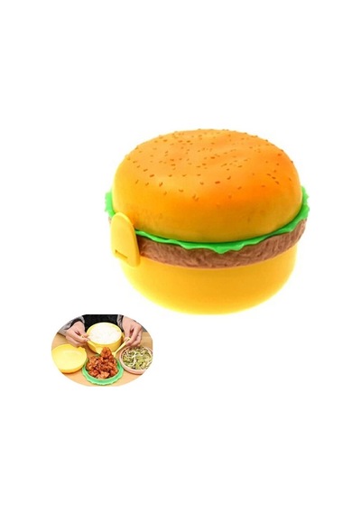 Hamburger Tasarımlı Beslenme Kabı Sarı