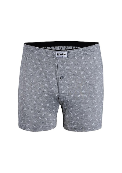 Yıldız Erkek Taşma Lastik Desenli Penye Boxer Short 43 Çok Renkli