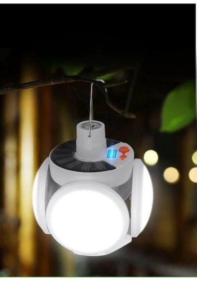 P-038 Solar Güneş Enerji Ve Usb Sarjli 5 Kanatlı Çok Renkli