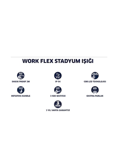 Varta Work Flex Stadium Light + Şarj Kablosu Çok Renkli