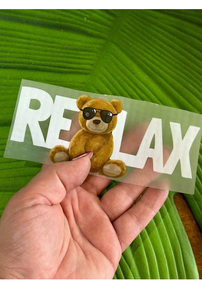 Ütü İle Yapışan Relax Yazılı Transfer Baskı Arma 14x6 Cm