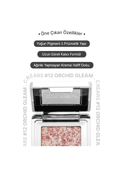 Mücevher Parlaklığında Yoğun Pigmentli Tekli Far Cre'ars Glitter Bomb Eyeshadow 12 Orchid Rose Gleam 71835331
