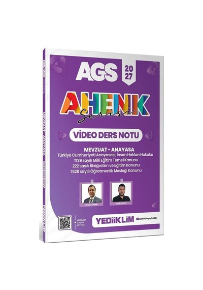 Yediiklim 2027 Meb-ags Mevzuat-anayasa Video Ders Notu Ahenk Serisi - Bülent Tanık Yediiklim Yayınları