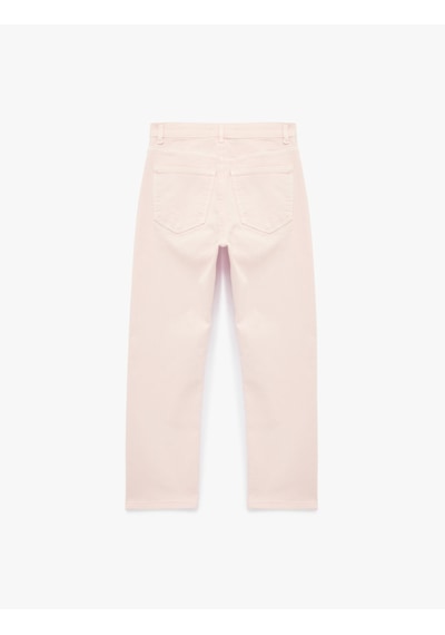 Koton Normal Bel Dar Kalıp Pamuklu Düğmeli Kısa İspanyol Paça Pantolon - Kick Flare Jeans Pembe 6sal40006mw Gül Koton Normal Bel Dar Kalıp Pamuklu Düğmeli Kısa İspanyol Paça Pantolon - Kick Flare Jeans Pembe 6sal40006mw Gül