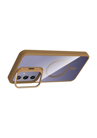 Adige Samsung Galaxy Uyumlu S24 Plus Kılıf Etro Standlı + Kamera Lens Koruyucu Çöl Titanyum