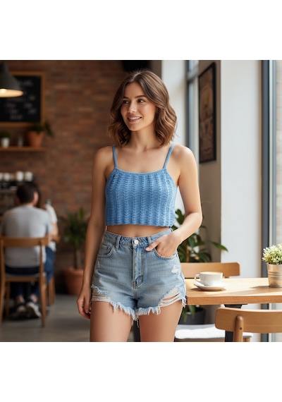 Bonbon Kadın Triko Askılı Mavi Renk Büstiyer Bb2742