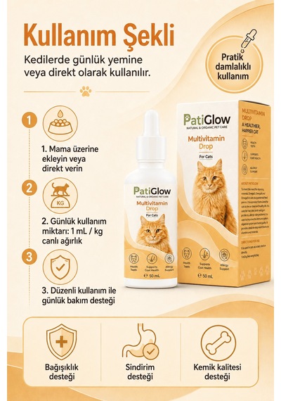 Patiglow Kedi Multivitamin Damla