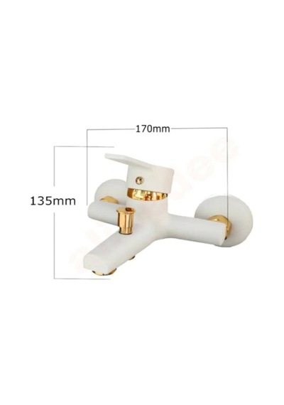 Beyaz Gold Banyo Duş Bataryası Çift Su Girişli Yerli Üretim Altın - Beyaz