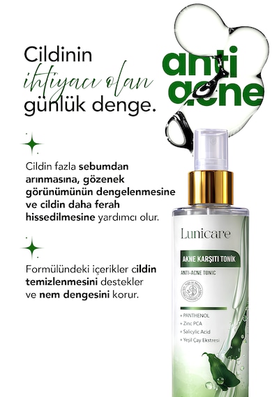 Lunicare Salisilik Asit Tonik - Gözenek Sıkılaştırıcı Ve Akne Karşıtı Siyah Nokta Temizleme 200 Ml