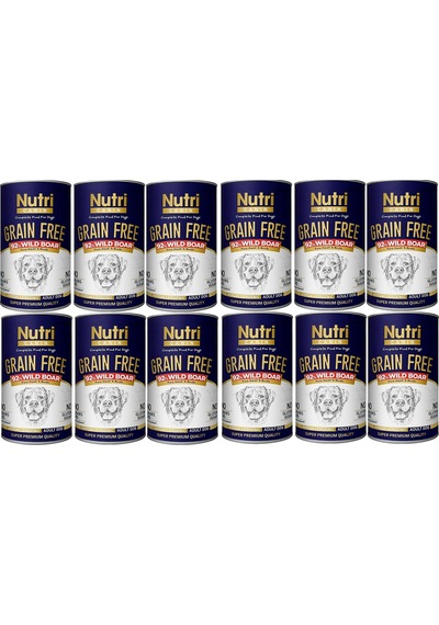 Nutri Canin Yaban Domuzlu Tahılsız Konserve Yetişkin Köpek Maması 12 x 400 G