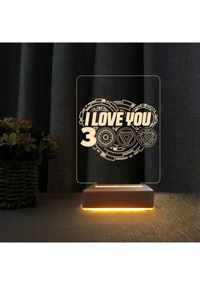 I Love 3000 Demir Adam Gece Lambası 3D Doğum Günü Hediyesi