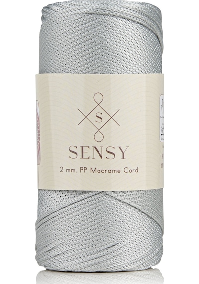 2 Mm - 200 Gr Polyester Makrome Ipi Açık Gri 230 M Polyester Makrome Ip Supla Ip Ve Çanta Ipliği