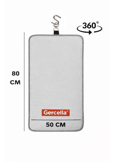 Gercella Dikey Buharlı Ütü Matı Pedi 360 C Dönebilen Askılı Isı Geçirmeyen Dikey Ütü Aksesuarı Gri