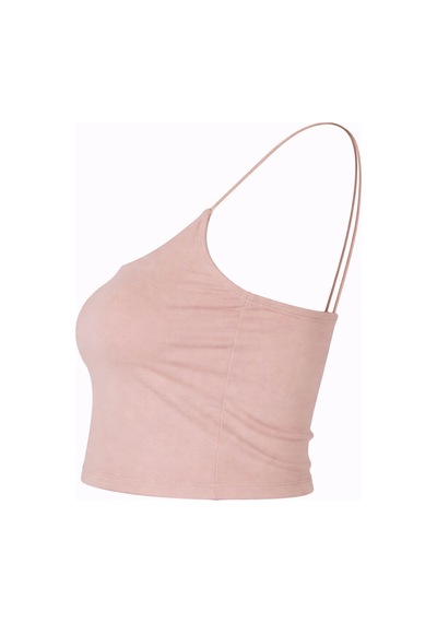 Trender 582-04 Crop Lastik Askı Vizon Kadın Atlet 26yl71595017
