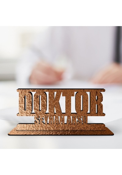 Kişiye Özel Mesleki Doktor Ahşap Masa İsimliği model A13