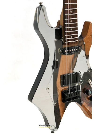 Elektro Gitar X Kasa Custom Epoksi & Yıllanmış Ağaç Kişiye Özel Yıllanmış Ceviz Şeffaf