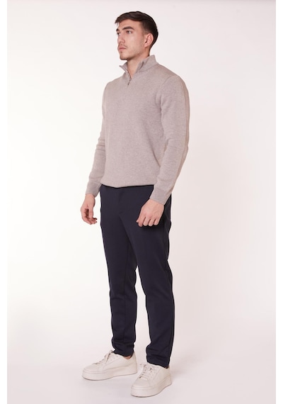 Braccas Erkek Yandan Cepli Beli Yarım Lastikli Slim Fit Chino Lacivert Pantolon Lacivert