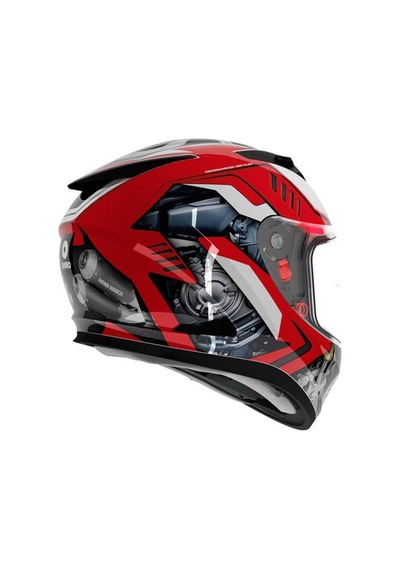 Shiro Sh-605 Sv Shadow Road Rider Full Face Motosiklet Kaskı Iridium Vizörlü Siyah - Kırmızı