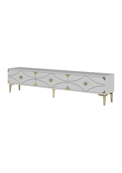 Tsa1897bg Alfa Tv Sehpası Beyaz-gold 180cm