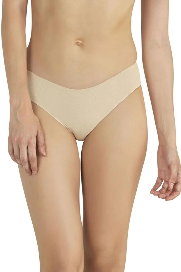 Fabony Kadın Ten Lazer Kesim Silikonlu Slip Külot-2 Adet- 2000w Ten Rengi