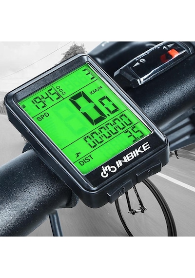 Kablosuz Bisiklet Km Hız Göstergesi Sayacı Su Geçirmez Lcd Çift Renk Ekranlı Led Kilometre Saati Siyah