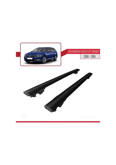 Volkswagen Passat B7 Varıant 2010-2015 Arası İle Uyumlu Hook Model Anahtar Kilitli Ara Atkı Tavan Barı Siyah