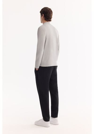 Avva Erkek Gri Dik Yaka Fermuarlı Rayon Tüylenmeyen Triko Regular Fit Hırka A52y5013