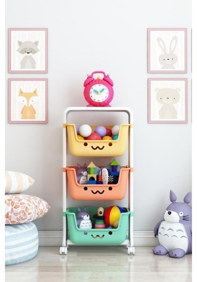 Kids 3 Katlı Oyuncak Dolabı, Oyuncak Organizeri, Sepetli Oyuncak Dolabı Çok Renkli Kids 3 Katlı Oyuncak Dolabı, Oyuncak Organizeri, Sepetli Oyuncak Dolabı Çok Renkli