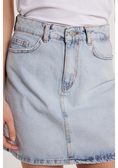 Tudors Kadın Slim Fit Dar Kesim Cepli Mini Denim Etek-33923 Lacivert