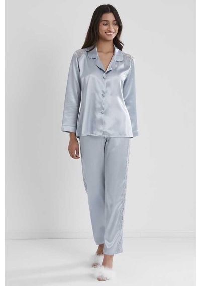 Pierre Cardin Mist Kadın Sırtı Dantel Saten Pijama Takımı 1438 001
